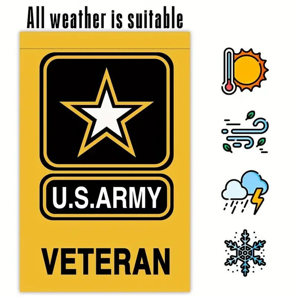 United States U.S. Army Veteran Garden Flag Double Sided 12" x 18" NEW! Home & Garden:Yard, Garden & Outdoor Living:Décor:Flags Style Your Walls